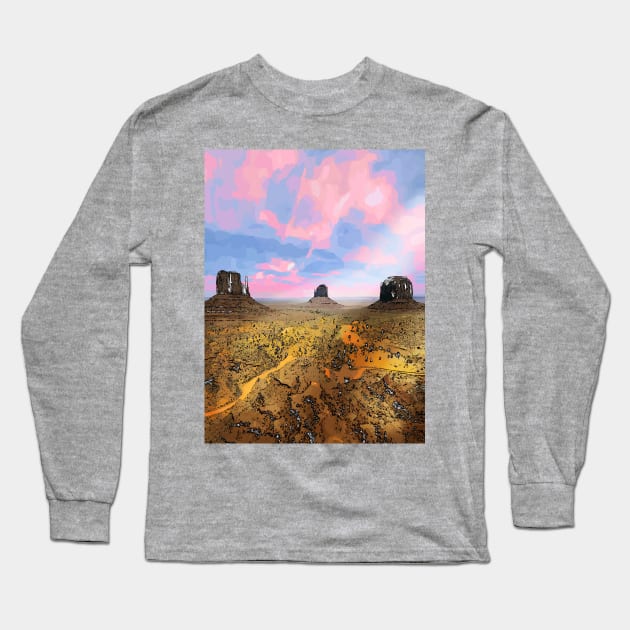 Monument Valley Long Sleeve T-Shirt by JonDelorme